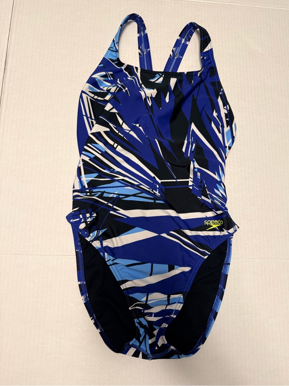 Speedo Pro LT Blue Black Abstract One Piece Competition Swimsuit Size 32 (6)